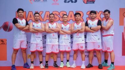 Tim Pemprov Sulsel dalam Makassar 3X3 Basketball Championship