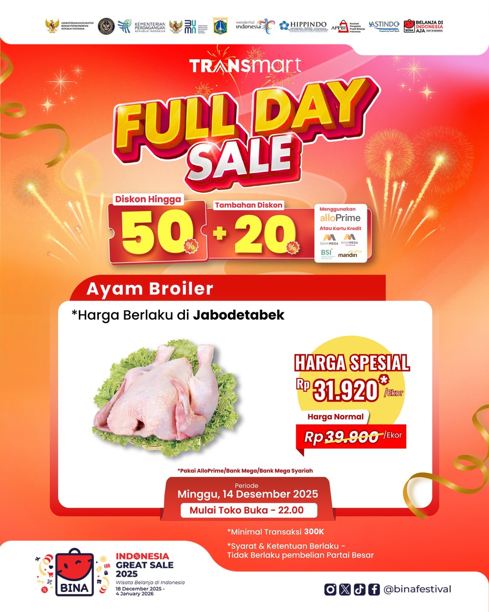 Serbu Transmart! Ayam Broiler Diskon Gila, Mulai Rp 27 Ribu!