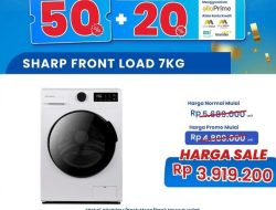 Serbu! Mesin Cuci SHARP Front Load 7Kg Cuma 3 Jutaan di Transmart!
